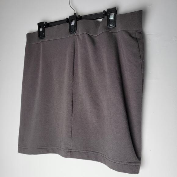 Pure Jill Gray Knit Skirt Size Large Pima Cotton Modal Soft Comfort Basic - Picture 2 of 5